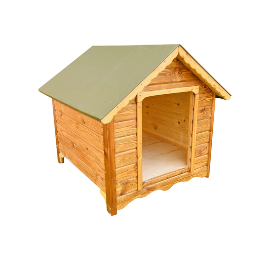 NICHE EN BOIS ROUGE POUR CHIEN