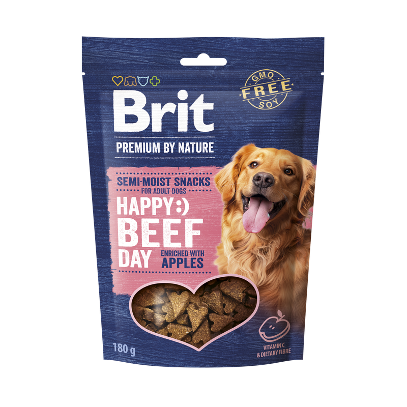 Brit Happy Beef Day – Friandises semi-humides au bœuf et à la pomme – 180g