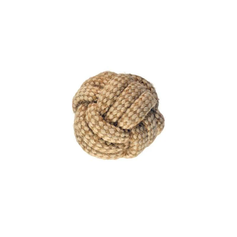 BALLE AVEC CORDE NATURELLE 19CM