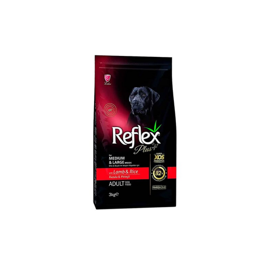 REFLEX Plus – Agneau & Riz – Chien Adulte – Moyennes & Grandes Races – 3 kg
