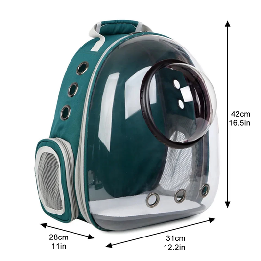 SAC À DOS IMPERMÉABLE POUR MINI CHIEN &amp; CHAT – AVEC DÔME TRANSPARENT 180° 