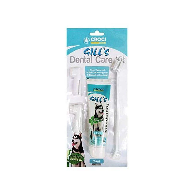 GILL'S – KIT SOIN DENTAIRE POUR CHIEN &amp; CHAT – MENTHE 