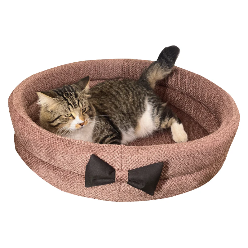 PANIER ROND AVEC PAPILLON POUR CHAT OU CHIEN