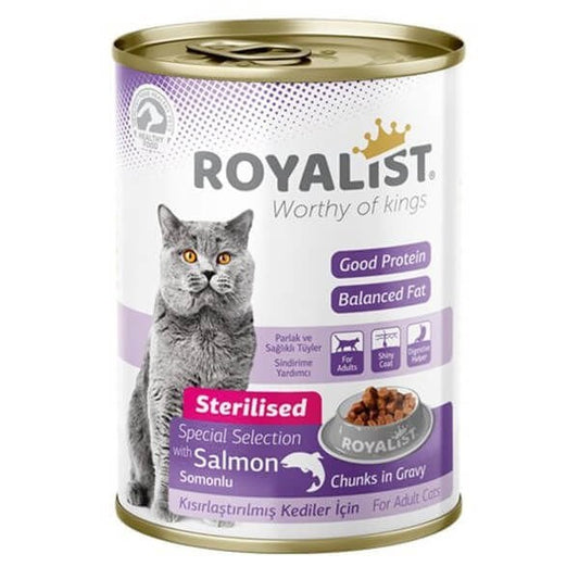 Royalist Pâté au Saumon pour Chats Stérilisés – 400g – Morceaux en Sauce