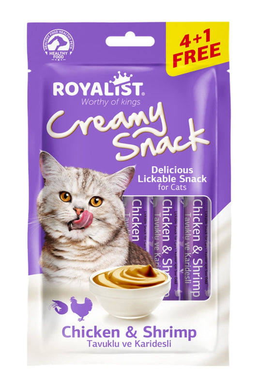 Royalist Crème au Poulet & Crevettes pour Chats – 5x10g