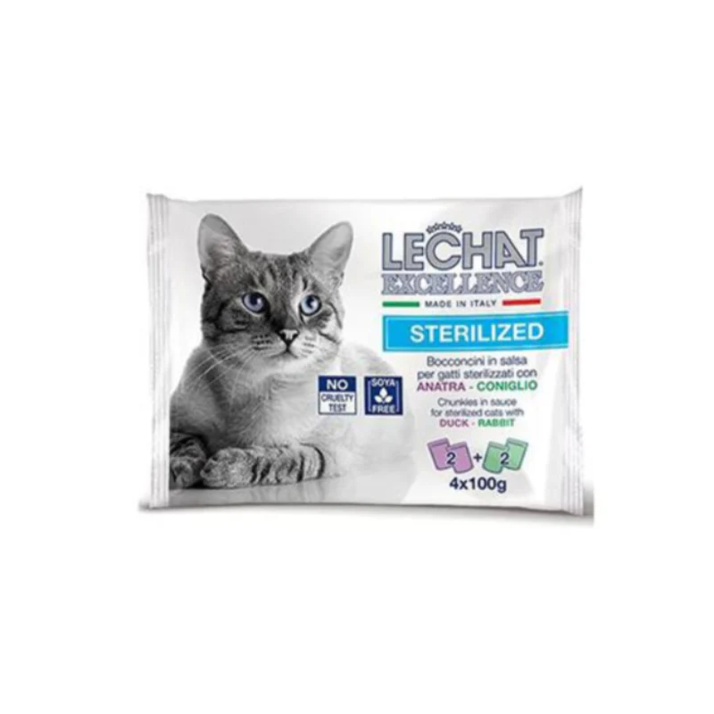 LECHAT - MULTIPACK ADULTE BOEUF &amp; SAUMON - 4x100G 