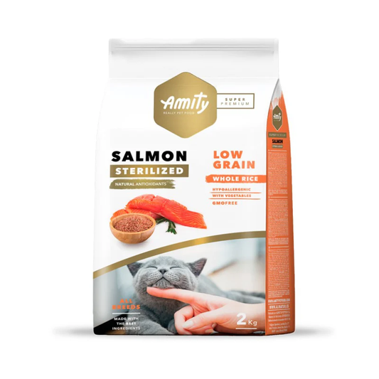 AMITY - SUPER PREMIUM CROQUETTE CHAT STÉRILISÉE AU SAUMON - 2KG
