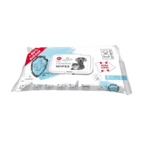 M-PETS LINGETTES ANTI-BACTÉRIENNES EXTRA LARGE - 30 PCS 