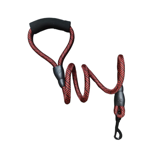 LAISSE POUR CHIEN EN NYLON RÉGLABLE SOLIDE - ROUGE 