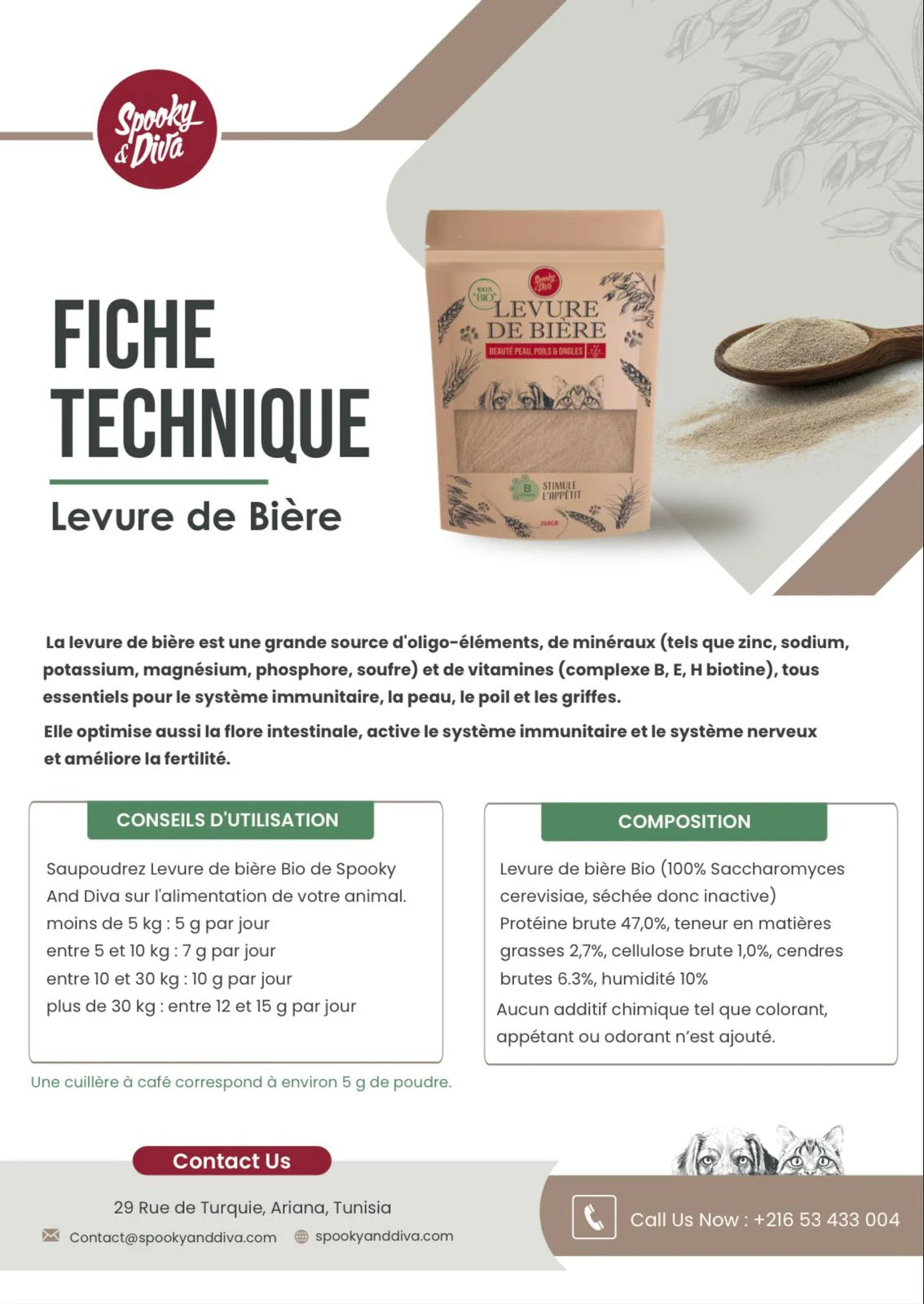 SPOOKY AND DIVA - LEVURE DE BIERE 100/250 g 