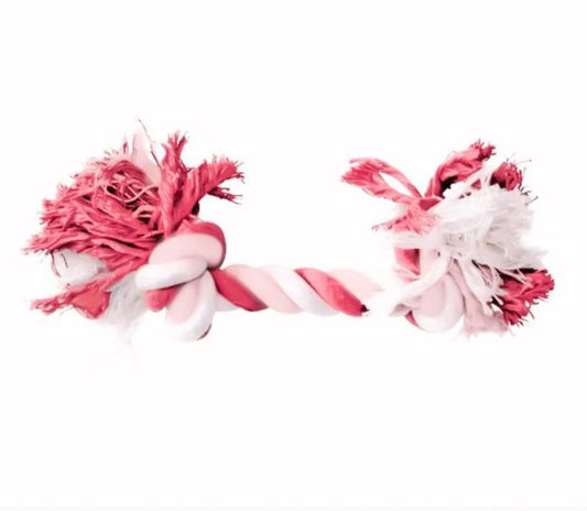 Corde Rose en Coton – 2 Nœuds – 15 cm