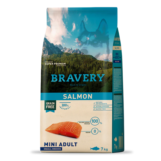 BRAVERY - ADULTE MOYEN ET GRAND AU SAUMON 12 KG