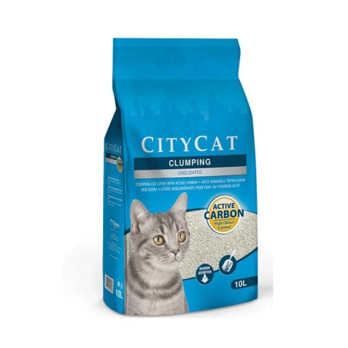 CITYCAT Litière Agglomérante au Charbon Actif – 10L