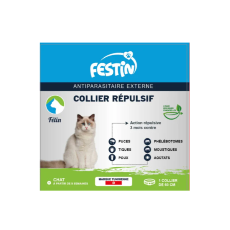 FESTIN - COLLIER REPULSIF 3 MOIS POUR CHAT 
