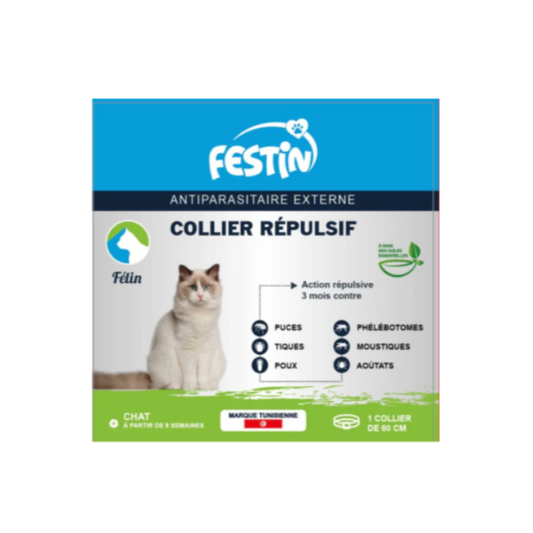 FESTIN - COLLIER REPULSIF 3 MOIS POUR CHAT 
