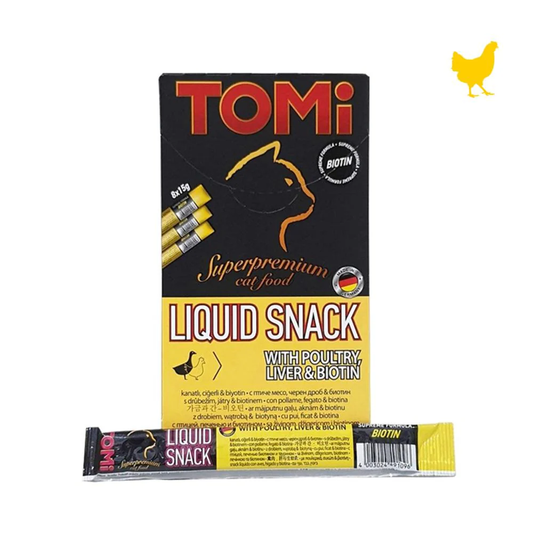 TOMI - SNACK LIQUIDE A LA VOLAILLE &amp; BIOTINE LOT DE 1