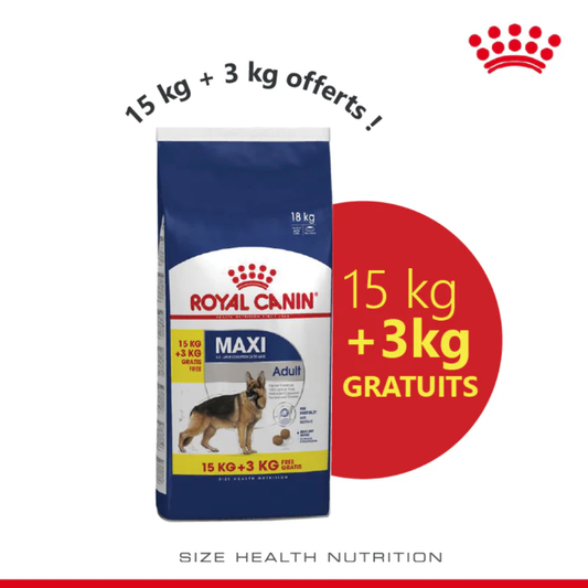 ROYAL CANIN - CROQUETTES CHIEN MAXI ADULTE 15KG + OFFRES 3KG 