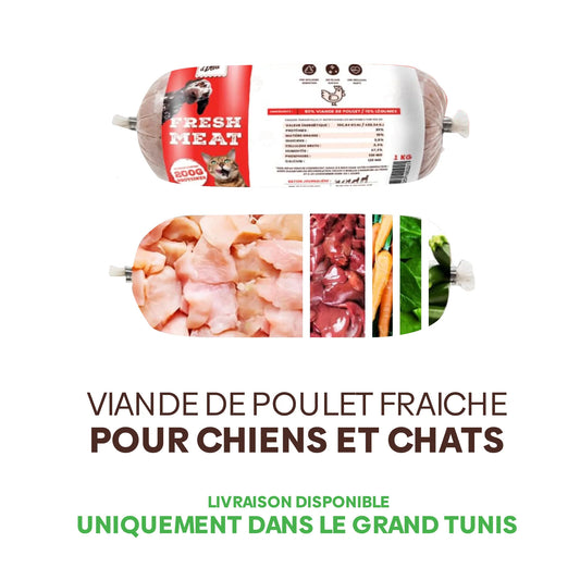 SPOOKY &amp; DIVA - VIANDE FRAÎCHE POUR CHATS ET CHIENS 1 KG 