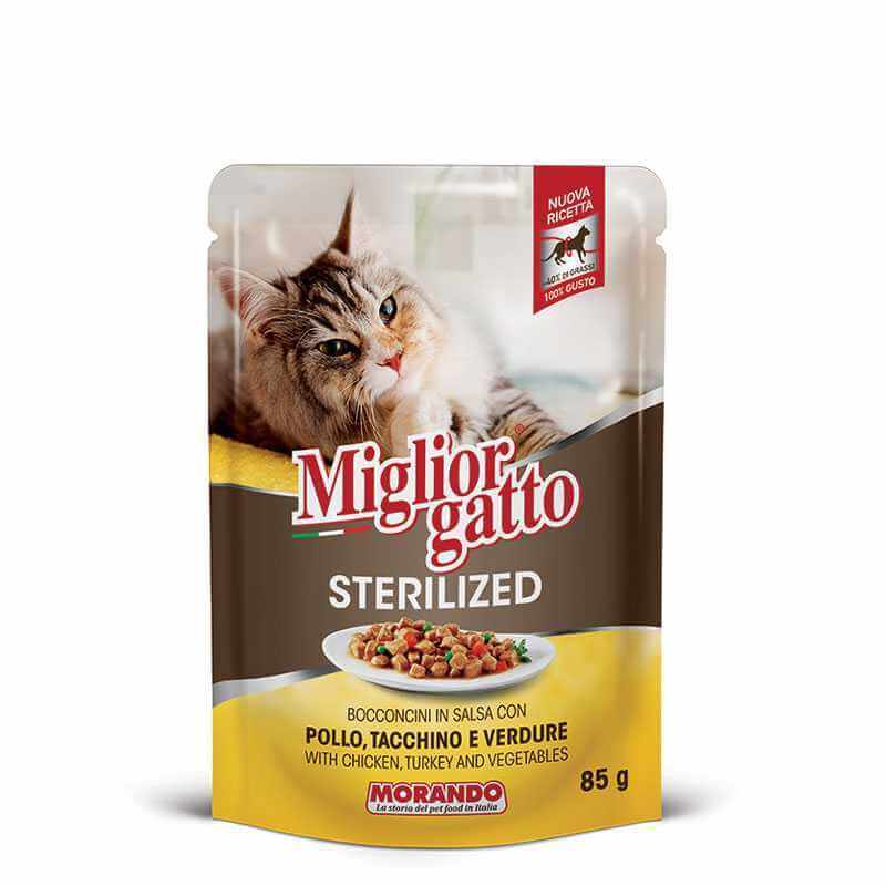 MIGLIOR GATTO - POCHON POUR CHAT STÉRILISÉ 85 Gr