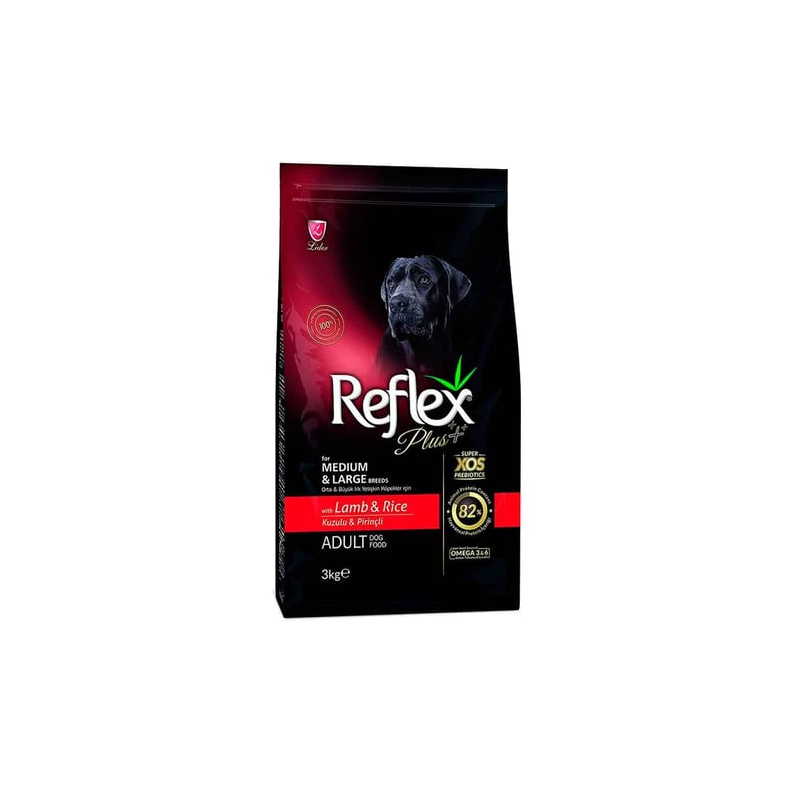 REFLEX Plus – Agneau & Riz – Chien Adulte – Moyennes & Grandes Races – 3 kg